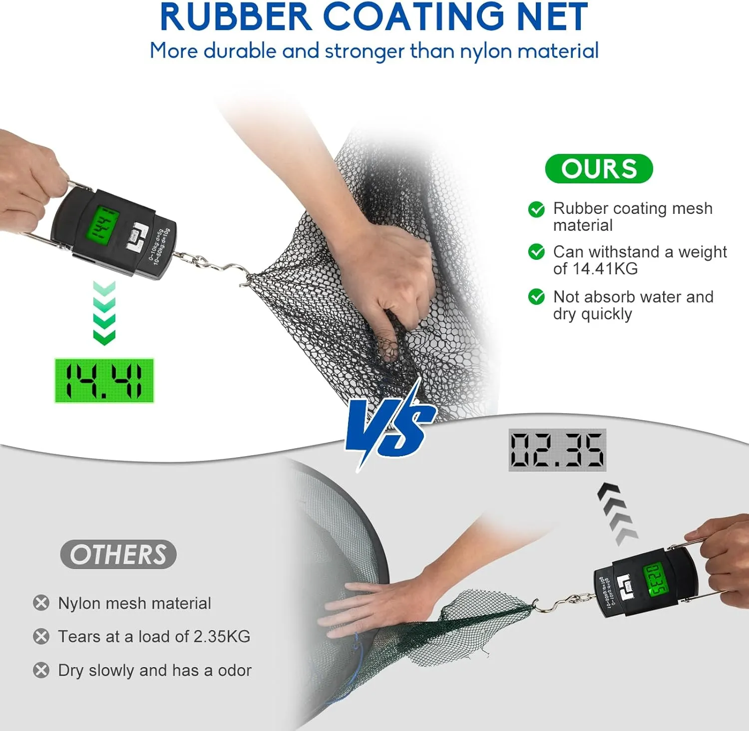 QualyQualy Foldable Fishing Net, Landing Fishing Pier Nets, Drop Net for Pulling Up Fish with Rope, Portable Bridge Fishing Net for Minnows, Crawfish, Shrimp