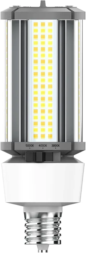RAB Lighting RAB Field Adjustable LED Corn Cob, 3000K/4000K/5000K Selectable, 12W/18W/27W Adjustable, Ballast Bypass 120-277 Volt, EX39 Mogul Base, HIDFA-27S-EX39-8CCT-BYP