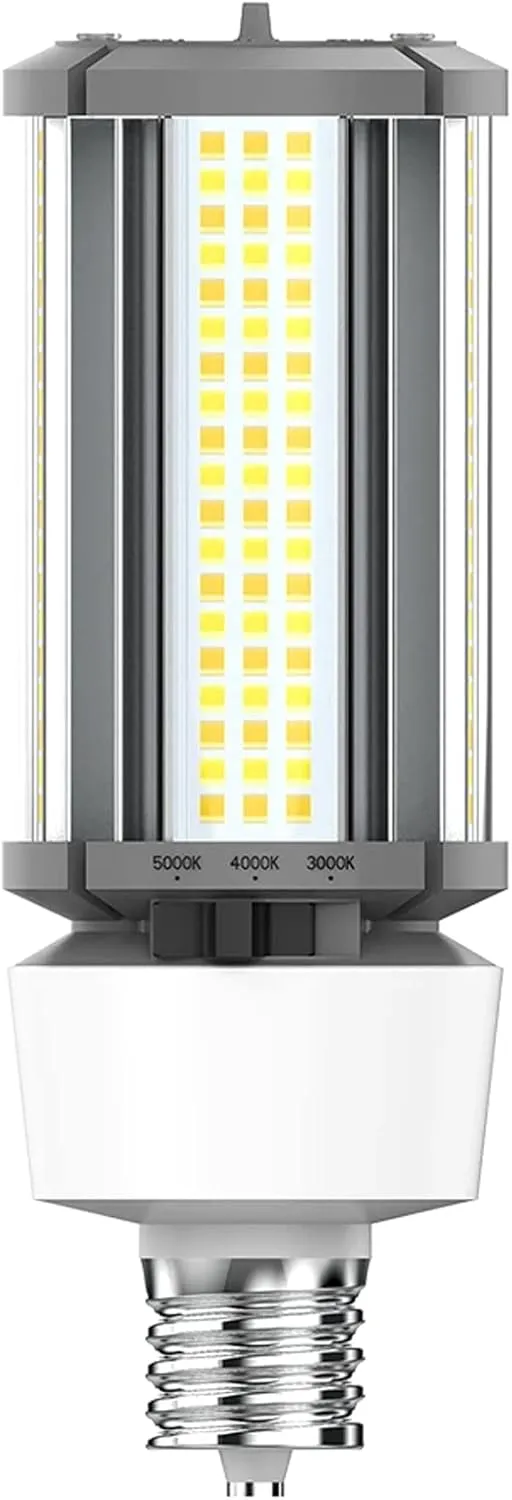 RAB Lighting RAB Field Adjustable LED Corn Cob, 3000K/4000K/5000K Selectable, 12W/18W/27W Adjustable, Ballast Bypass 120-277 Volt, EX39 Mogul Base, HIDFA-27S-EX39-8CCT-BYP