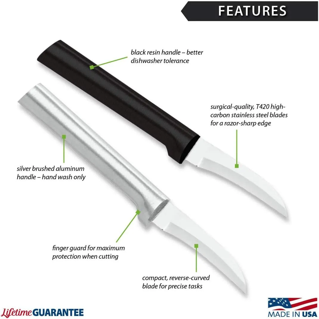Rada Cutlery Granny Paring Knife, Silver Handle, Pack of 2