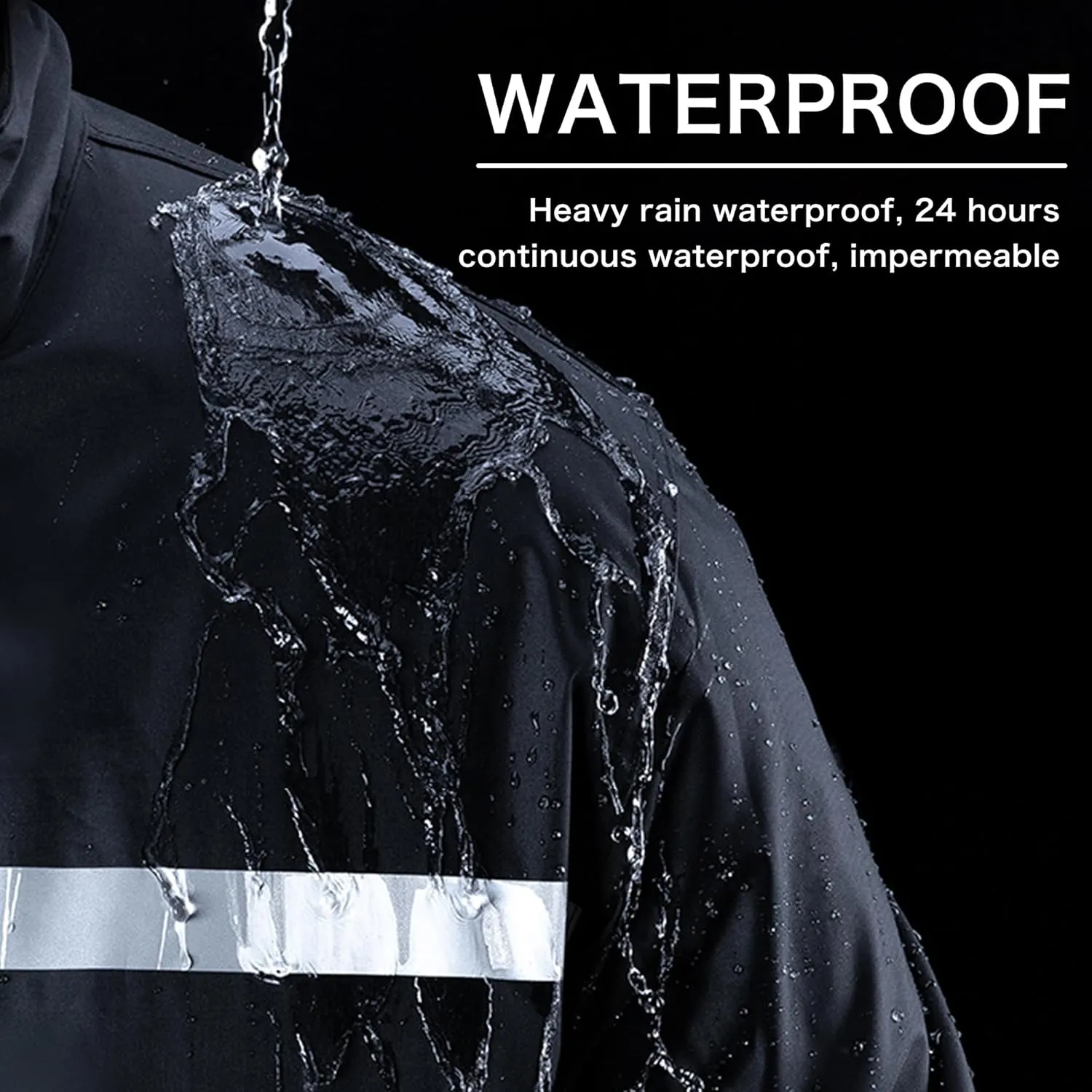 Rain Suit for Men Reflective Breathable Cycling Waterproof Jacket And Trousers with Removable Brim for Working