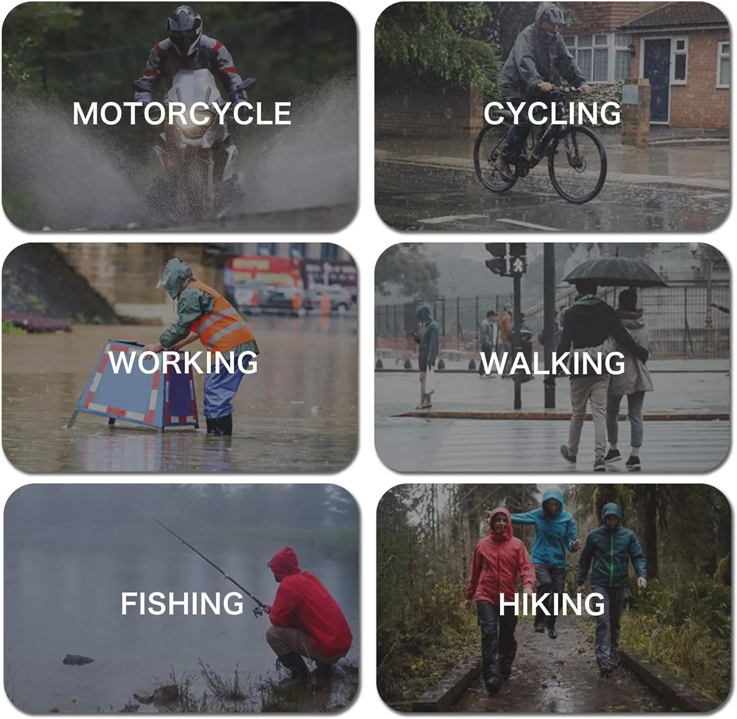 Rain Suit for Men Reflective Breathable Cycling Waterproof Jacket And Trousers with Removable Brim for Working