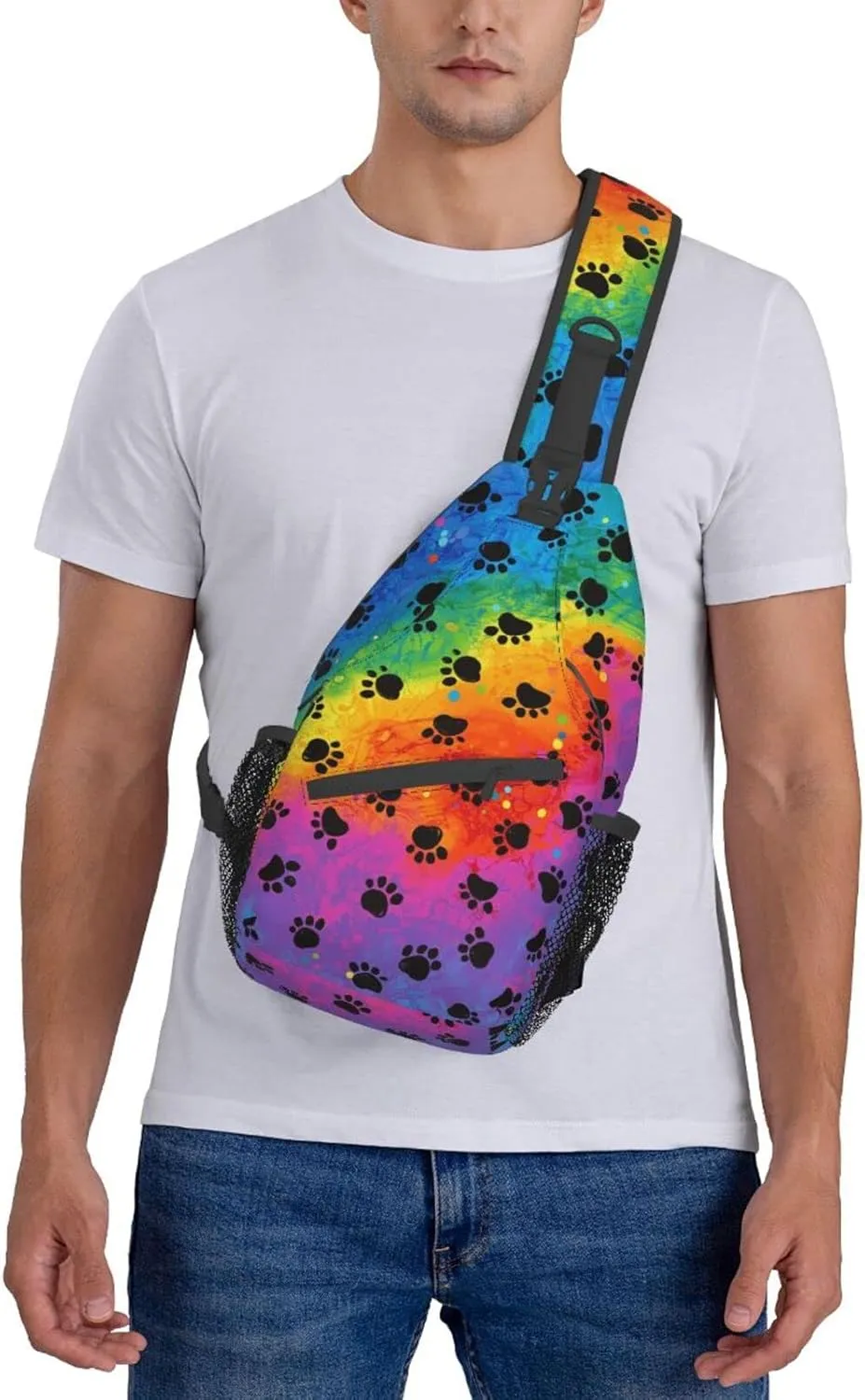 Rainbow LGBT Sling Backpack Multipurpose Chest Bag Hiking Travel Daypack Crossbody Shoulder Bag Outdoor Unisex