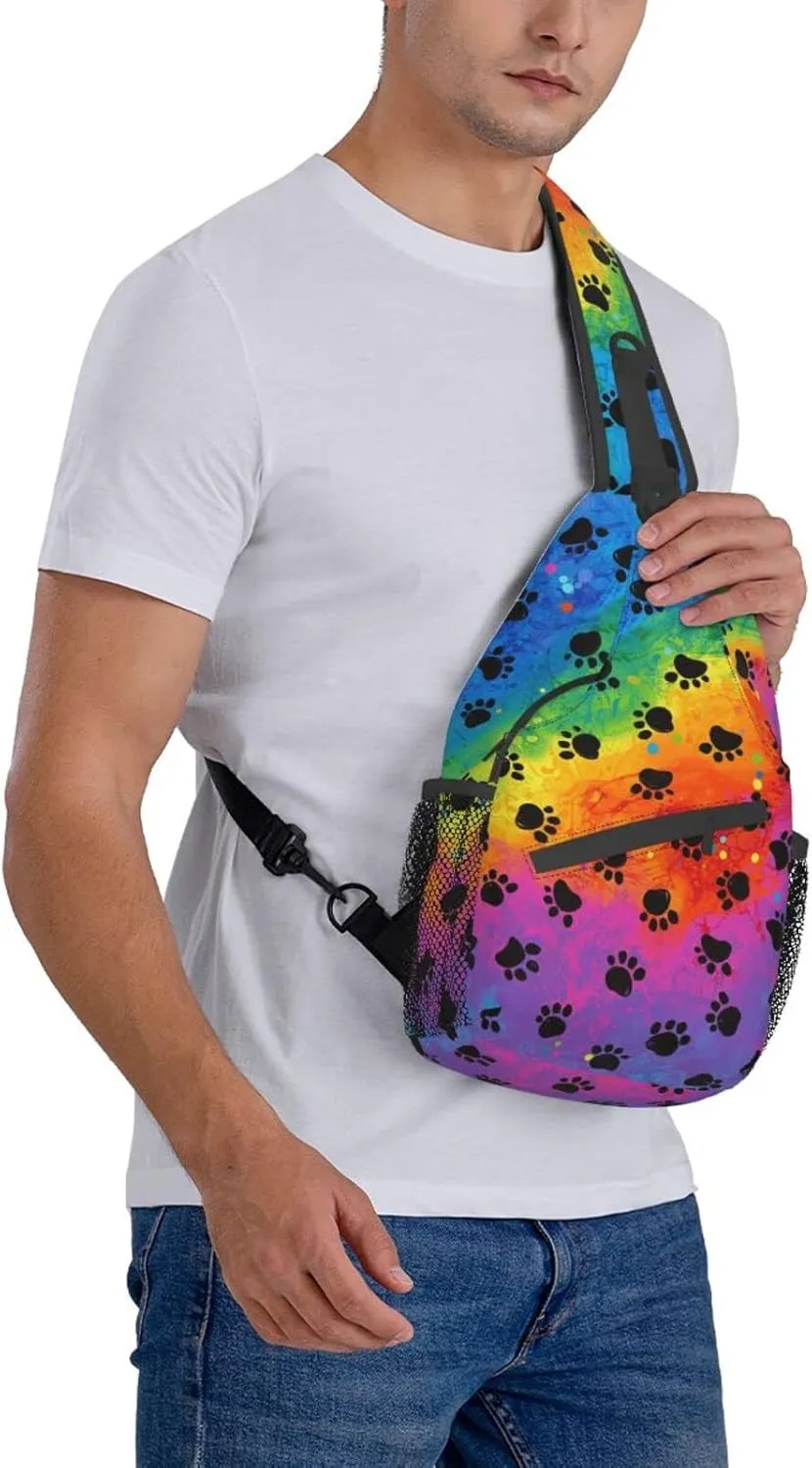 Rainbow LGBT Sling Backpack Multipurpose Chest Bag Hiking Travel Daypack Crossbody Shoulder Bag Outdoor Unisex