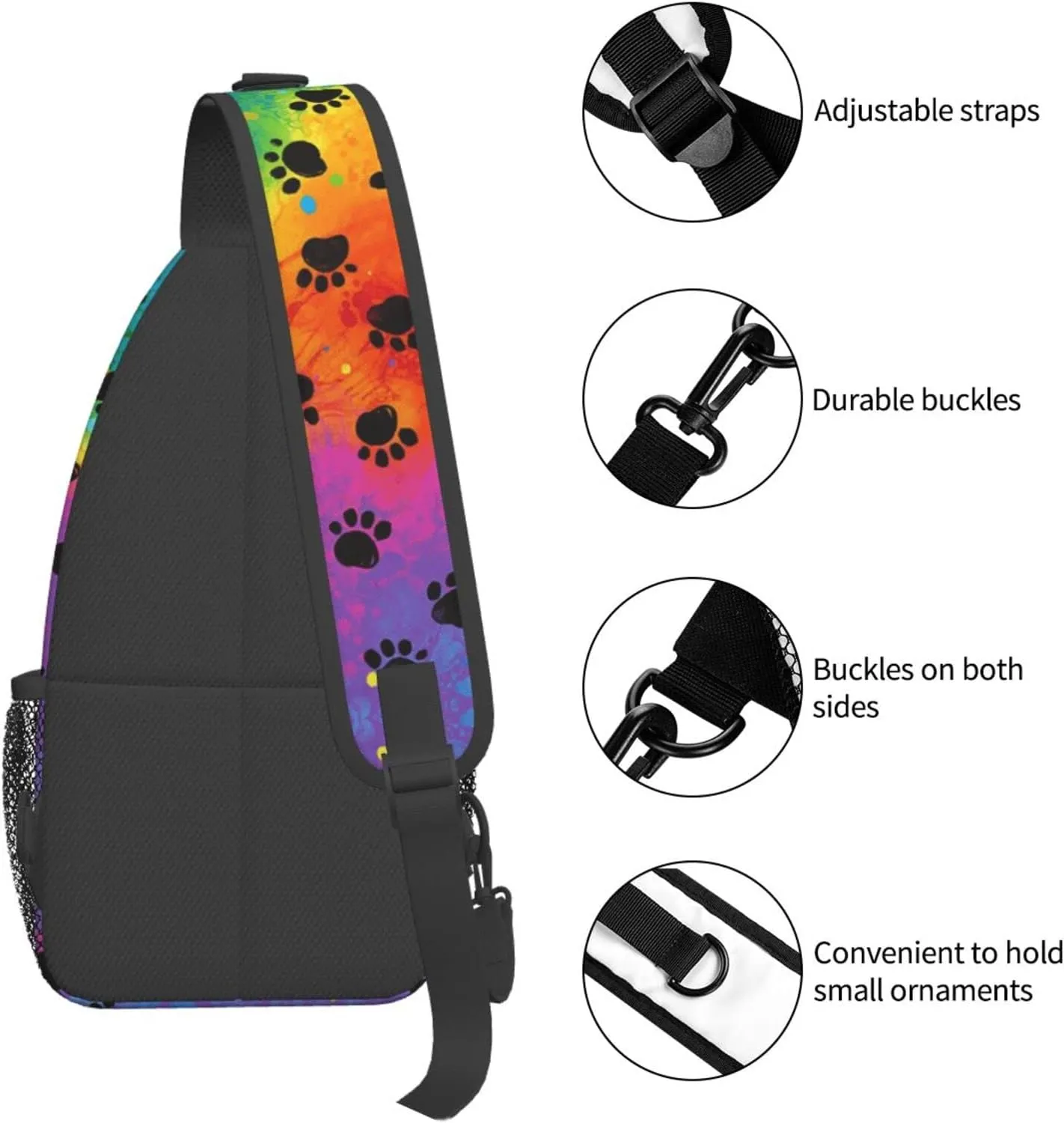 Rainbow LGBT Sling Backpack Multipurpose Chest Bag Hiking Travel Daypack Crossbody Shoulder Bag Outdoor Unisex