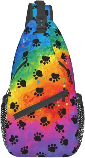 Rainbow LGBT Sling Backpack Multipurpose Chest Bag Hiking Travel Daypack Crossbody Shoulder Bag Outdoor Unisex
