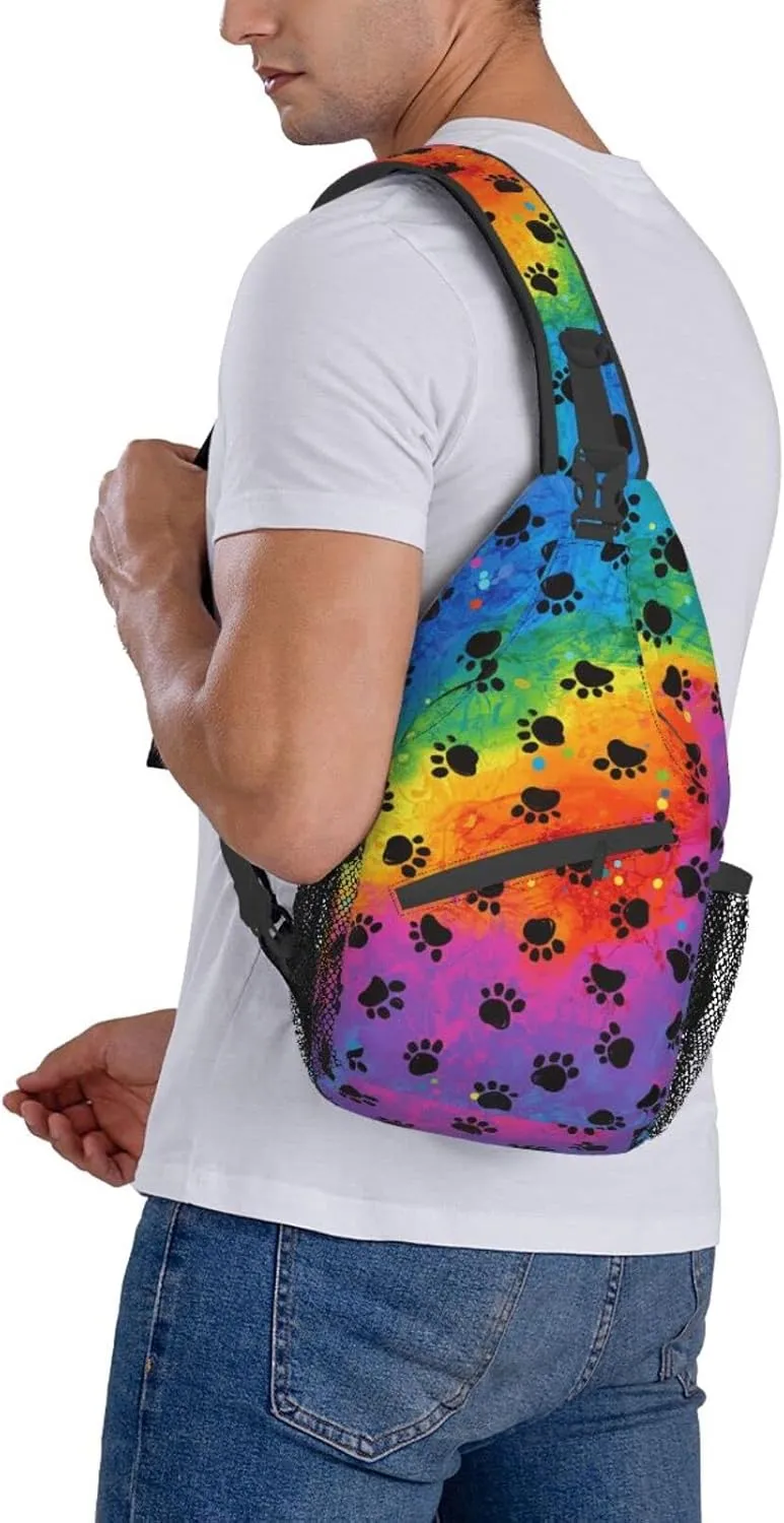 Rainbow LGBT Sling Backpack Multipurpose Chest Bag Hiking Travel Daypack Crossbody Shoulder Bag Outdoor Unisex