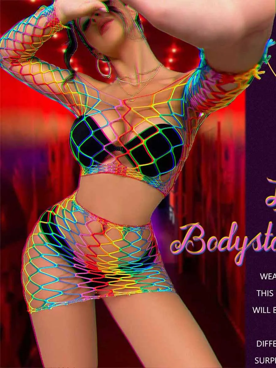 Rainbow See-Through Mesh Set