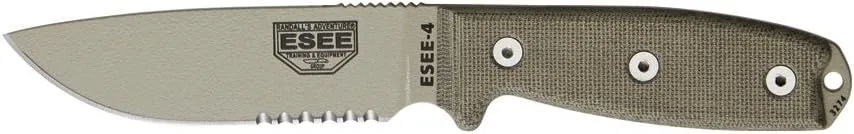 Randall's Adventure ESEE Model 4 TAN Serrated Micarta w/Kydex Sheath 4S-DT