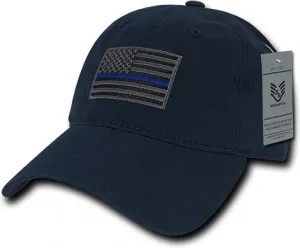 Rapid Dominance Mens Baseball Relaxed Graphic Cap,Thin Blue Line, Navy, Navy