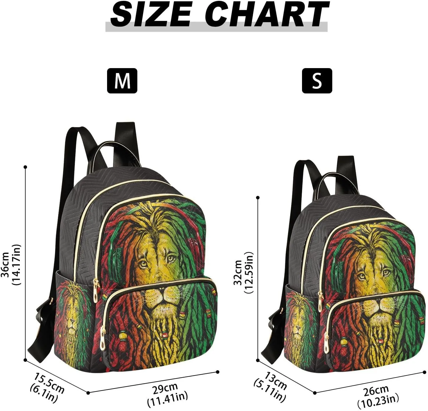 Rastafarian Lion Mini Backpack for Women, LightWeight Travel Backpack Purse Shoulder Bag Small Casual Daypack for Womens