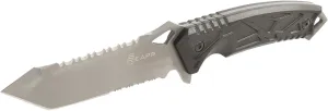REAPR 11011 JAVELIN 5 Inch Fixed Blade Survival Knife with Sheath, Full-Tang Tactical Tanto-Style Knife with Dual Serrated Edges, Camping and Hunting Knives , Black