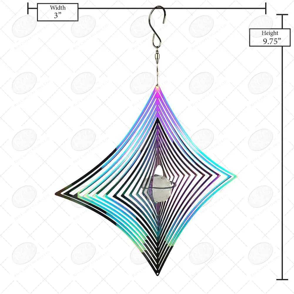 Red Carpet Studios Mirrored Iridescent Geo Spinner, Diamond