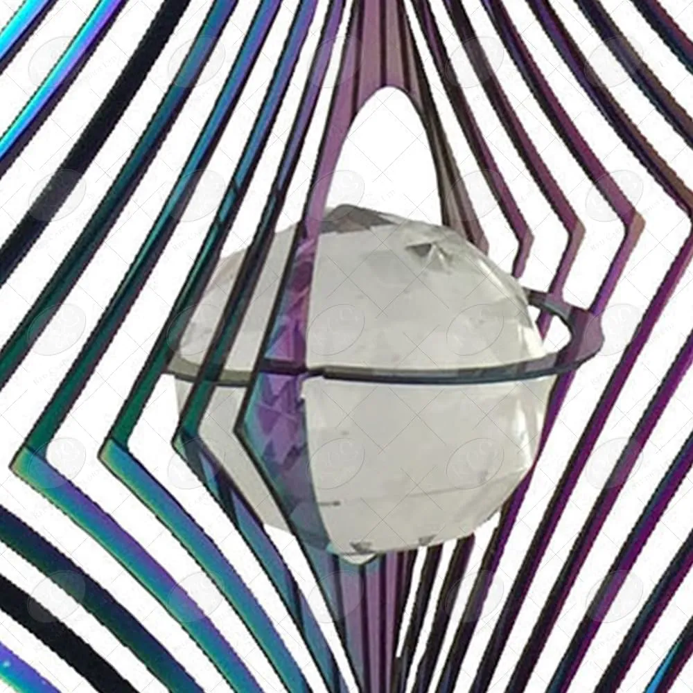 Red Carpet Studios Mirrored Iridescent Geo Spinner, Diamond