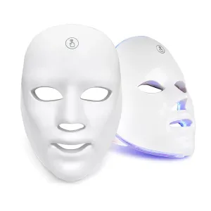 Red Light Therapy for Face, 7 Colors LED Face Mask Light Therapy Portable Rechargeable Red Light Therapy Mask Skin Care Device at Home and Travel for Anti-Aging (FM-01)