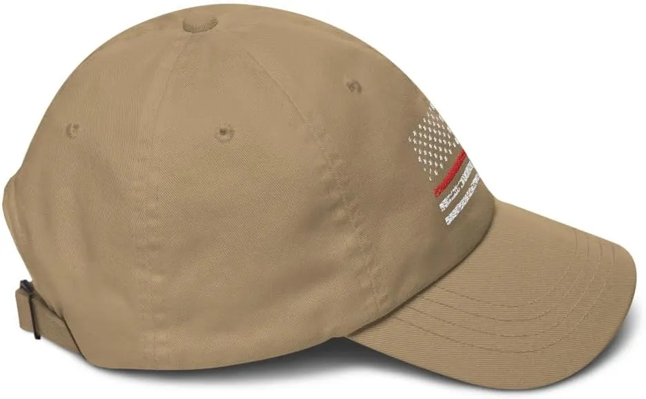 Red Line Baseball Cap Grunge US Flag Memorial Fireman Firefighter Fire LODD Hat