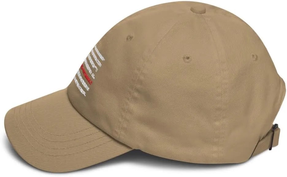 Red Line Baseball Cap Grunge US Flag Memorial Fireman Firefighter Fire LODD Hat