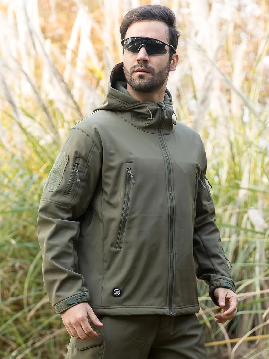 ReFire Gear Men's Army Special Ops Military Tactical Jacket Softshell Fleece Hooded Outdoor Coat