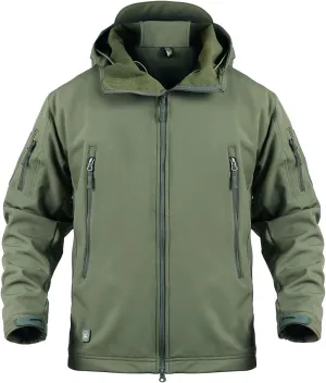 ReFire Gear Men's Army Special Ops Military Tactical Jacket Softshell Fleece Hooded Outdoor Coat