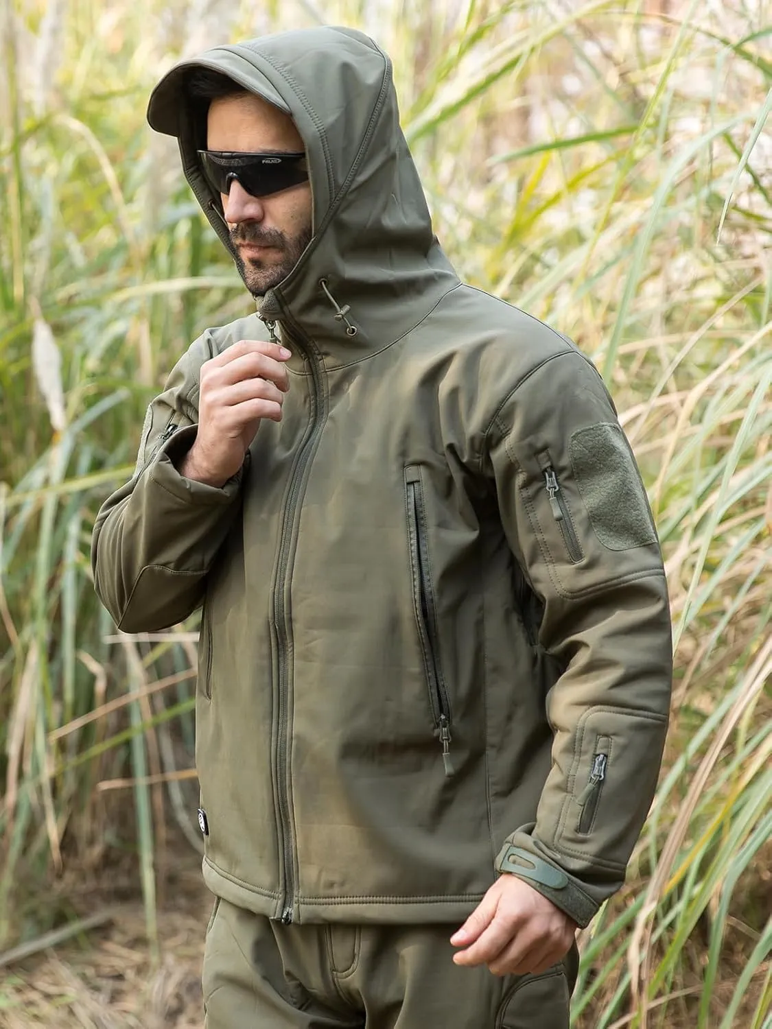 ReFire Gear Men's Army Special Ops Military Tactical Jacket Softshell Fleece Hooded Outdoor Coat