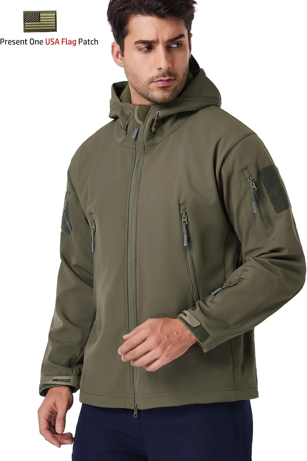 ReFire Gear Men's Army Special Ops Military Tactical Jacket Softshell Fleece Hooded Outdoor Coat