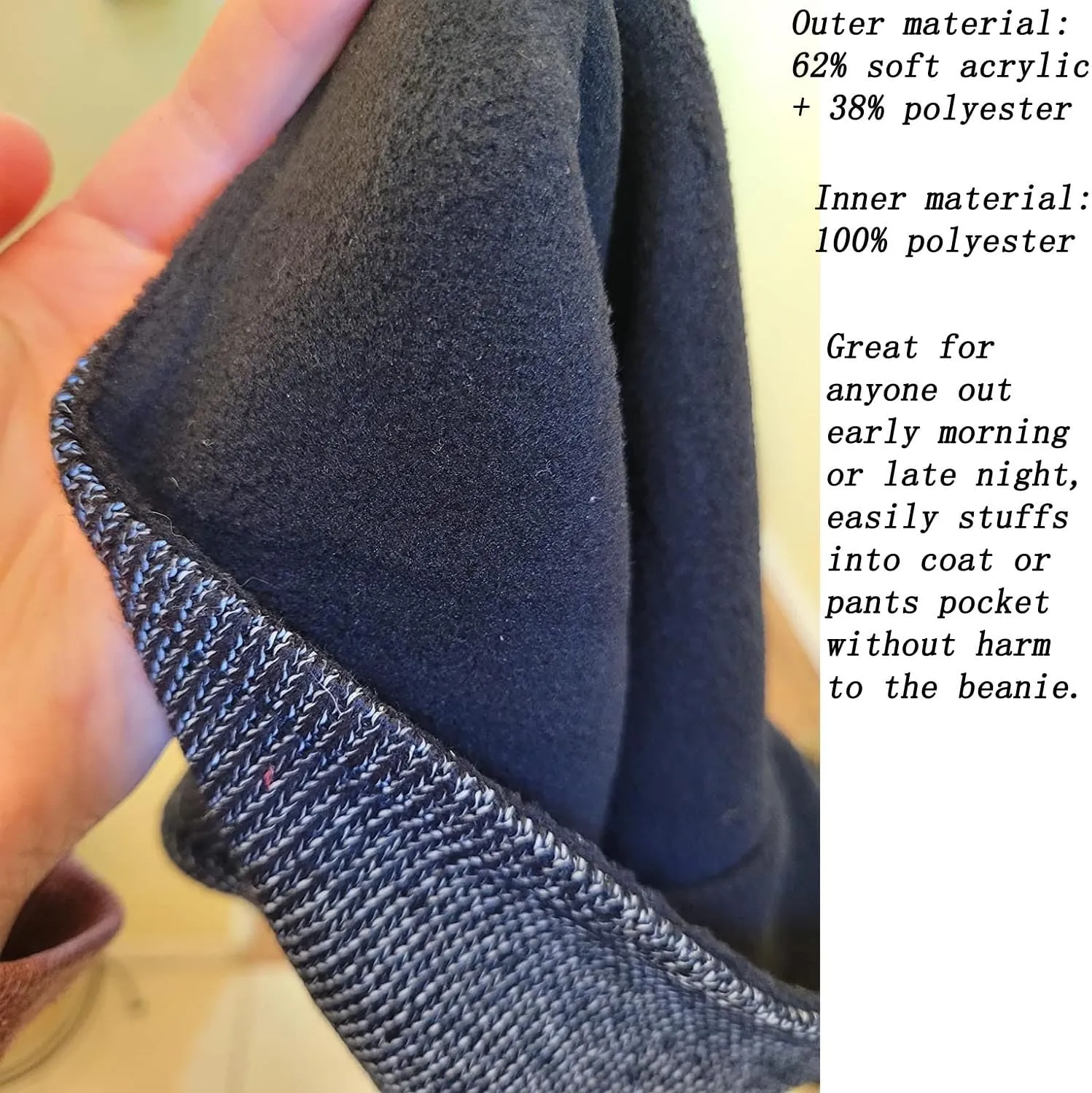 Reflective Beanie Hat High Visibility Warm Winter Loop Knit Cap Gifts for Women Men