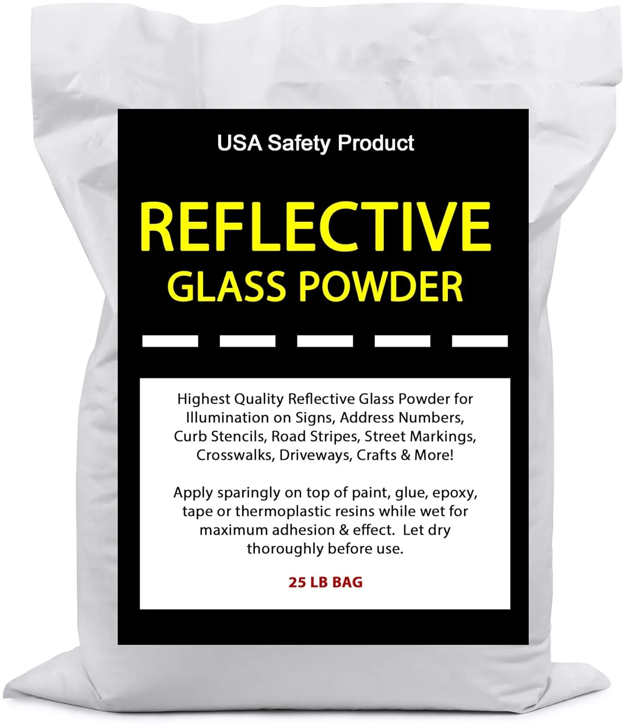Reflective Glass Powder (25 LB Bag) Type 1 Highway Beads for Road Marking, Striping, Curb Paint, Parking Lots
