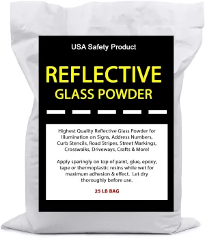 Reflective Glass Powder (25 LB Bag) Type 1 Highway Beads for Road Marking, Striping, Curb Paint, Parking Lots