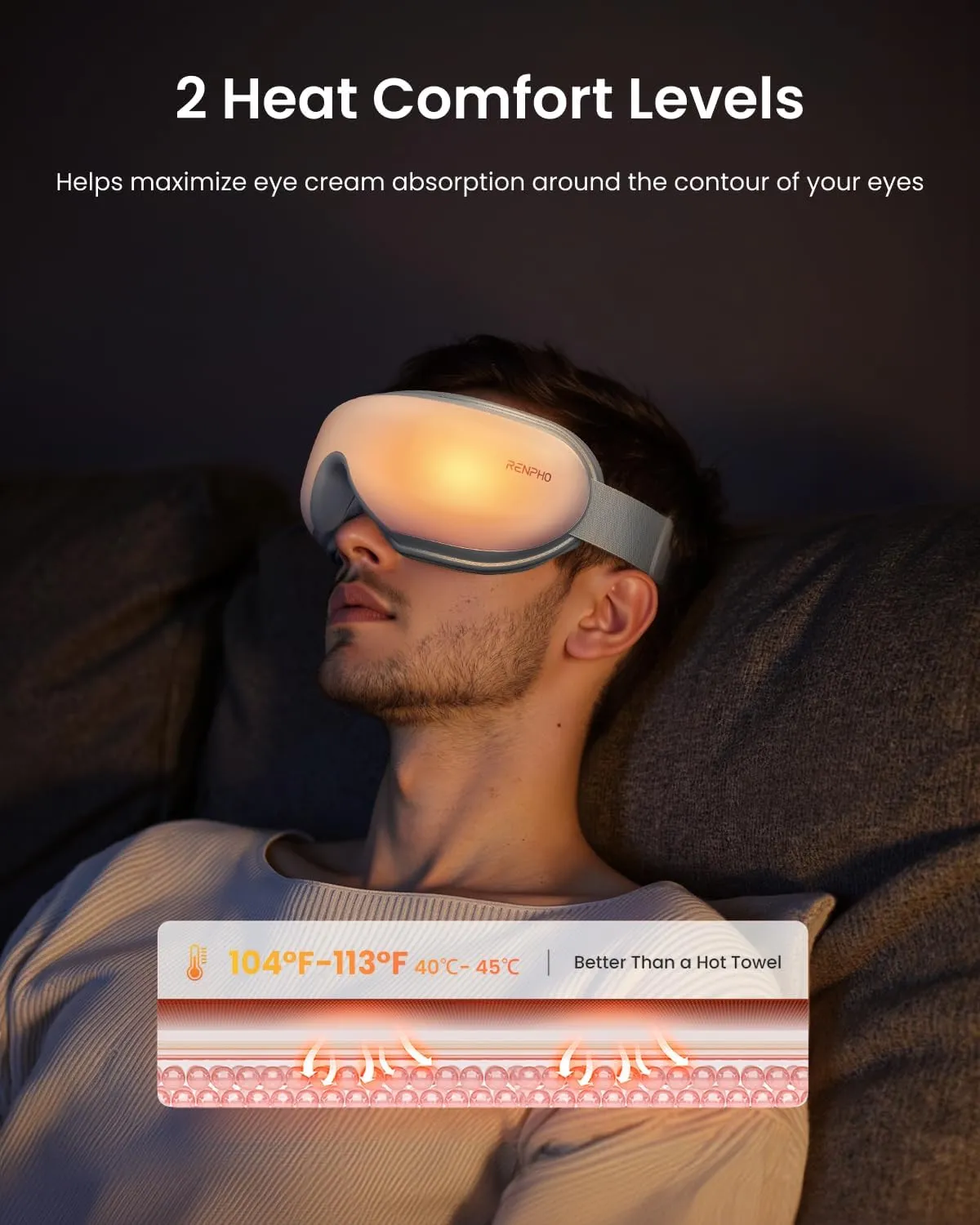 RENPHO Eye Massager with Remote, Heat, Compression, Mothers Day Birthday Gifts for Mom Women, Eyeris 1 Sleep Mask FSA HSA, Headache Massager Scalp for Strain Relief, Migraine Relief, Reduce Stye Eye