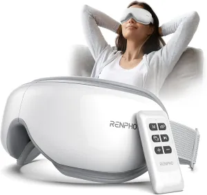 RENPHO Eye Massager with Remote, Heat, Compression, Mothers Day Birthday Gifts for Mom Women, Eyeris 1 Sleep Mask FSA HSA, Headache Massager Scalp for Strain Relief, Migraine Relief, Reduce Stye Eye