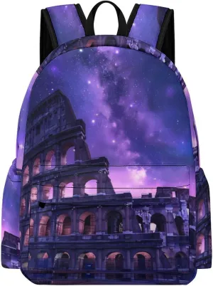 Rome Italy Famous Ancient Landmark Travel Backpack 16.5 Inch Lightweight Laptop Bag Daypack for Men Women