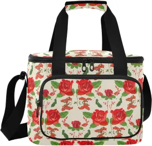 Rose Red Insulated Cooler Bag for Women Men Leakproof 24 Can Camping Cooler Totes for Travel Outdoors Trip