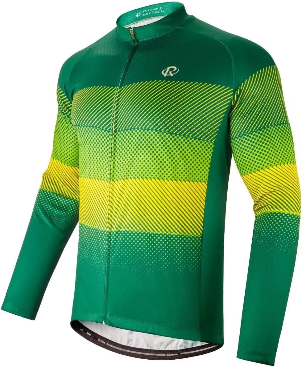 ROTTO Cycling Jersey Mens Bike Shirt Long Sleeve Simple Line Series