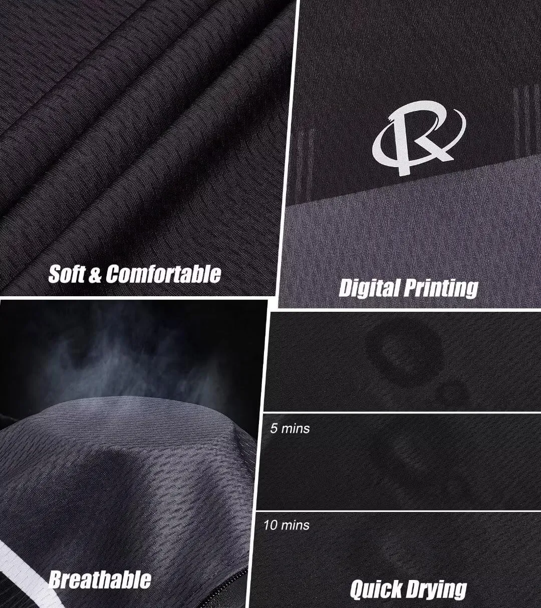 ROTTO Cycling Jersey Mens Bike Shirt Long Sleeve Simple Line Series