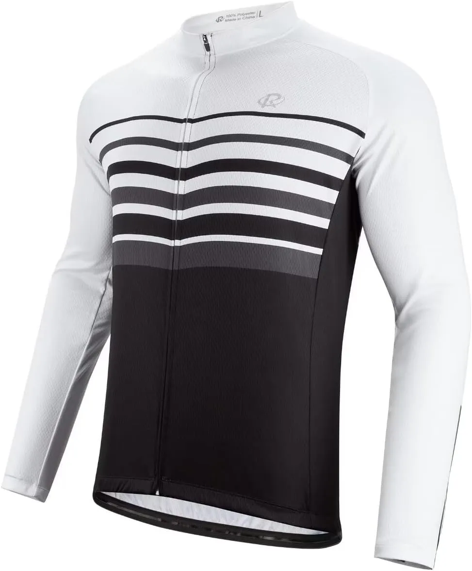 ROTTO Cycling Jersey Mens Bike Shirt Long Sleeve Simple Line Series