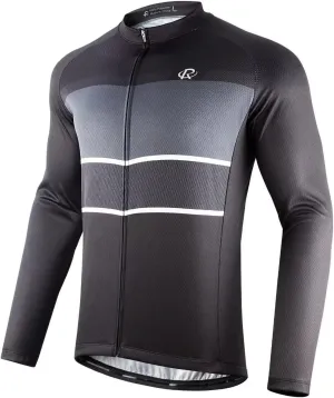 ROTTO Cycling Jersey Mens Bike Shirt Long Sleeve Simple Line Series