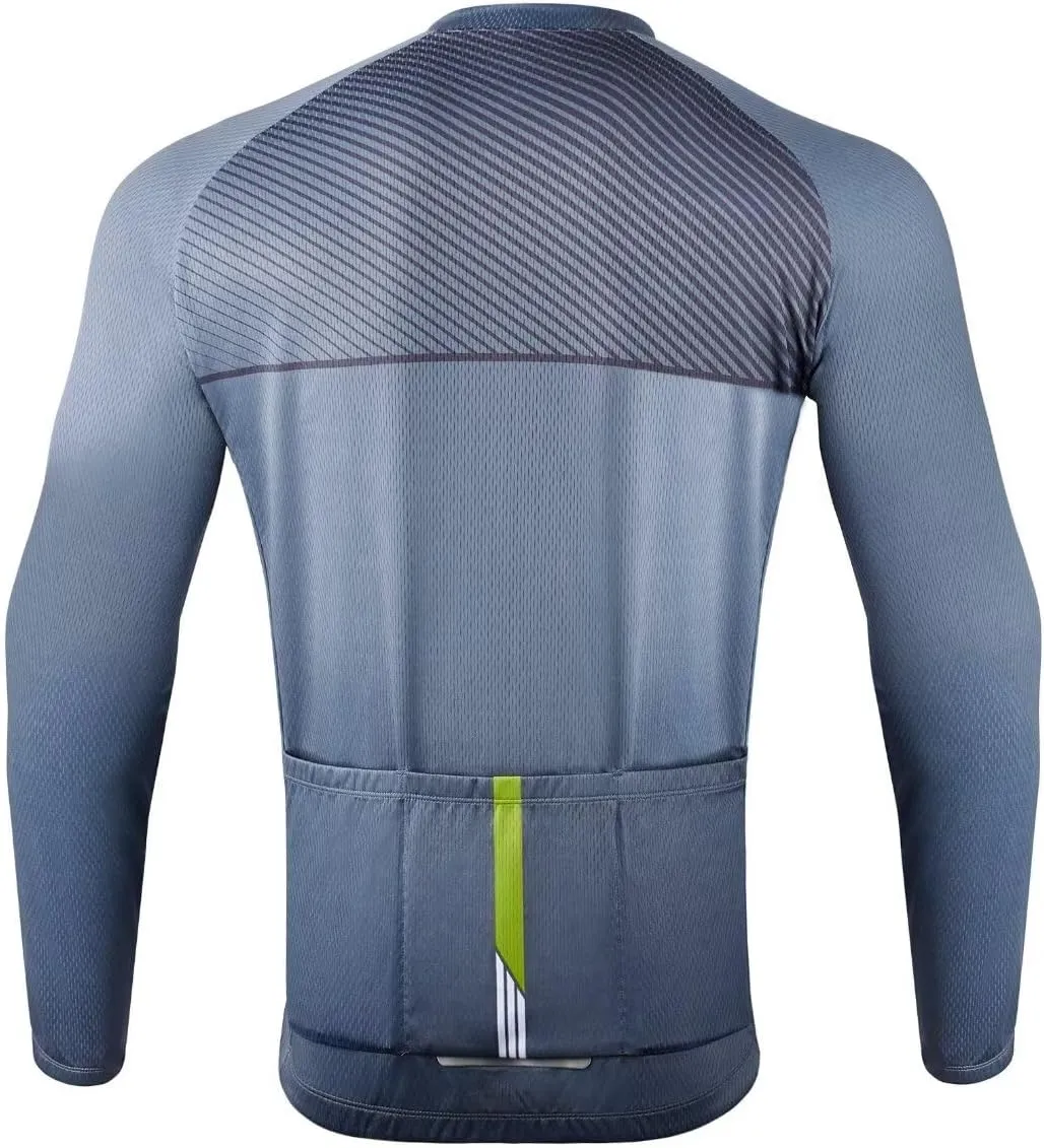 ROTTO Cycling Jersey Mens Bike Shirt Long Sleeve Simple Line Series