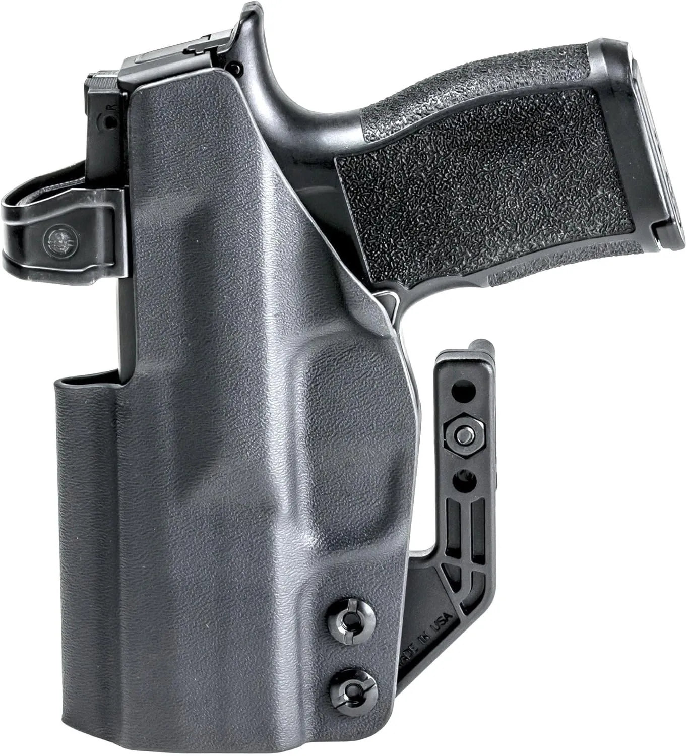Rounded IWB Holster w/Claw   Metal Clip (Plus Line) - Black Kydex - Concealment Express - American Made