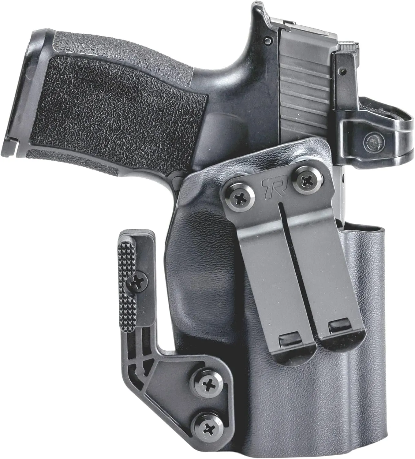 Rounded IWB Holster w/Claw   Metal Clip (Plus Line) - Black Kydex - Concealment Express - American Made