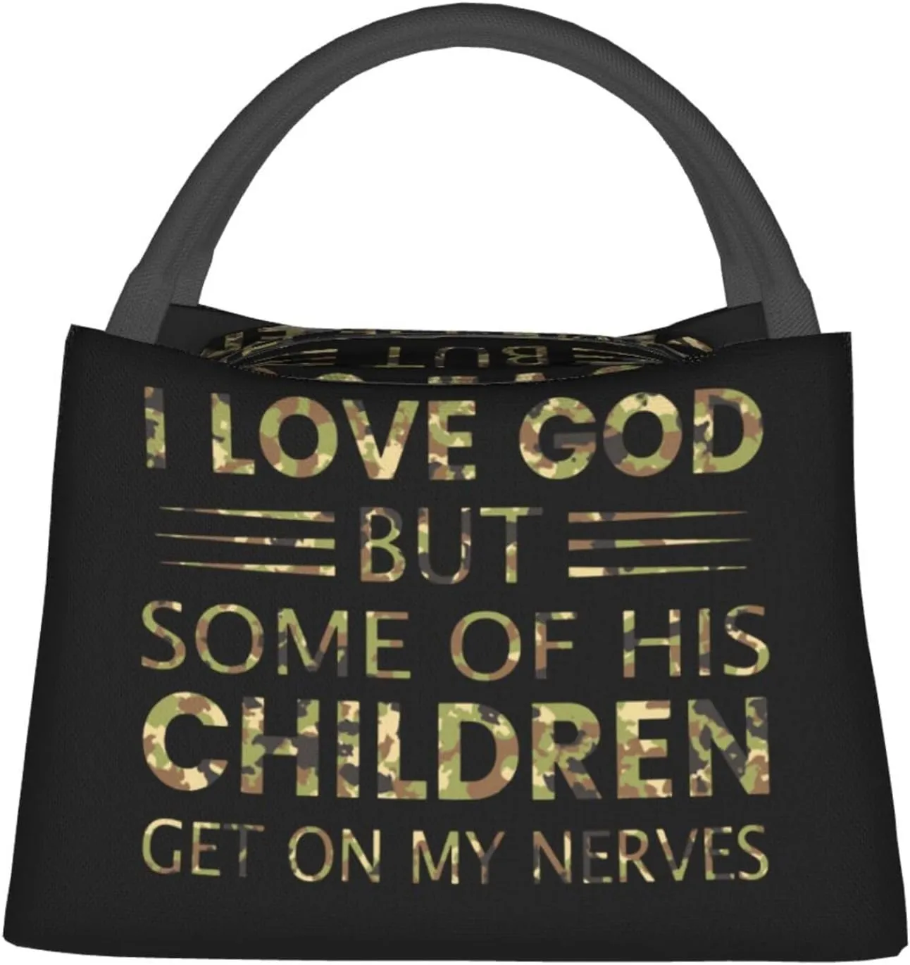 Rqwaaed I Love God But Some Of His Children Get On My Nerves Large Collapsible Insulated Cooler Bag - Leakproof Lunch Tote for Adults
