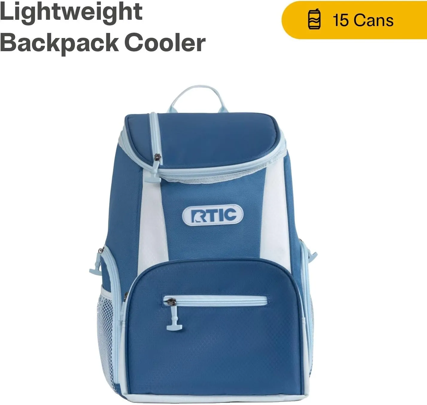RTIC 15 Can Lightweight Backpack Cooler Soft Insulated Portable Bag for Lunch, Beach, Drink, Beverage, Travel, Camping, Picnic, Car, Hiking,
