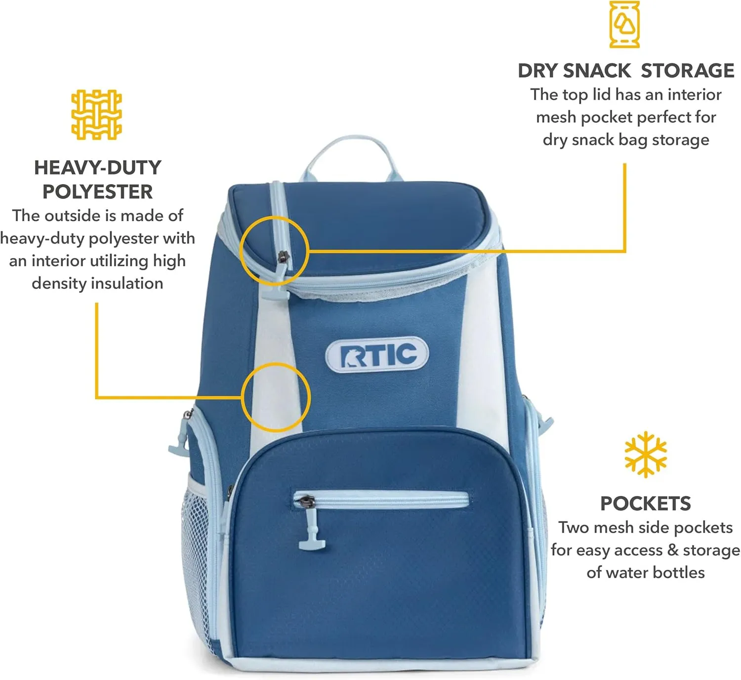 RTIC 15 Can Lightweight Backpack Cooler Soft Insulated Portable Bag for Lunch, Beach, Drink, Beverage, Travel, Camping, Picnic, Car, Hiking,