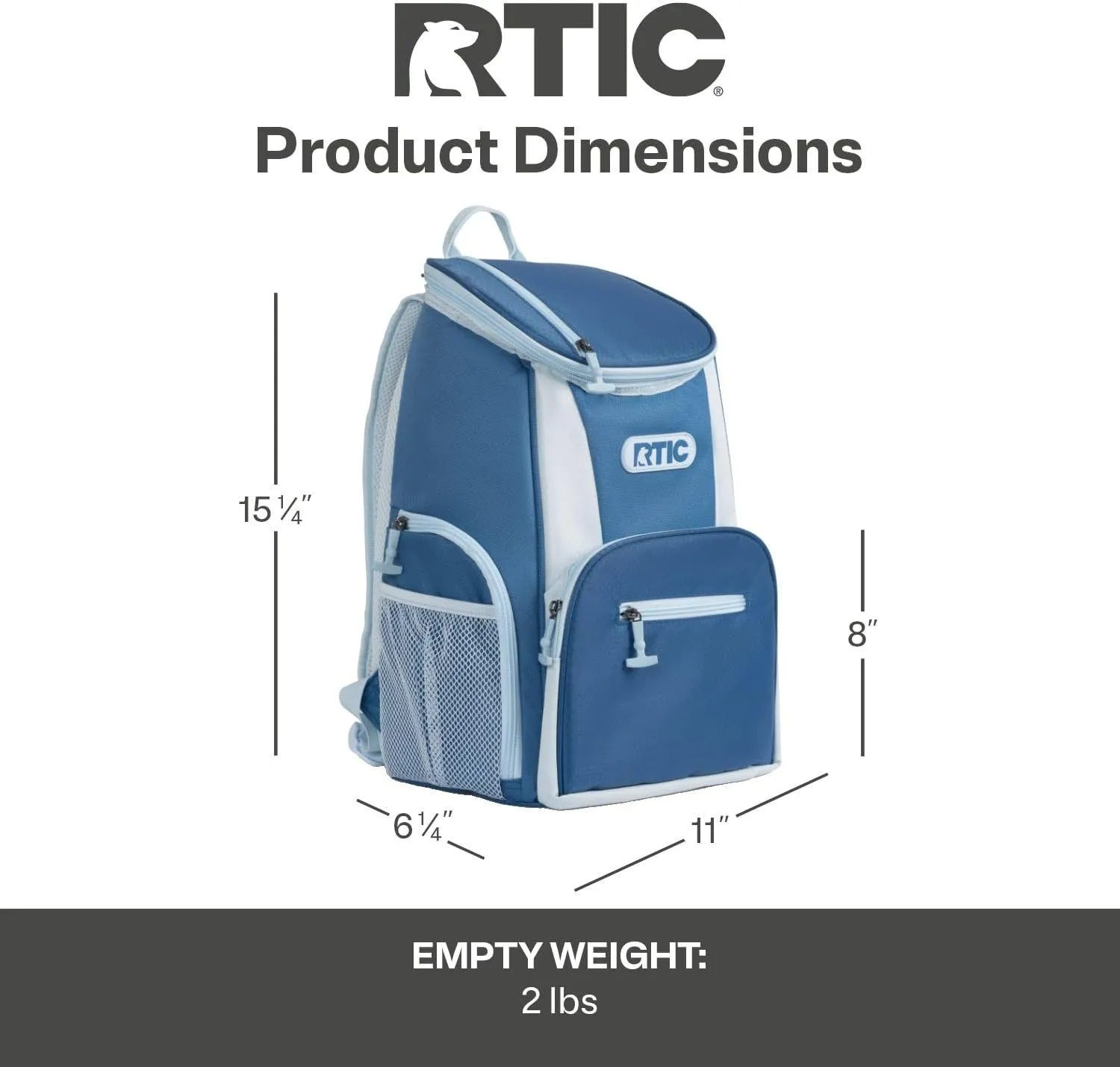RTIC 15 Can Lightweight Backpack Cooler Soft Insulated Portable Bag for Lunch, Beach, Drink, Beverage, Travel, Camping, Picnic, Car, Hiking,