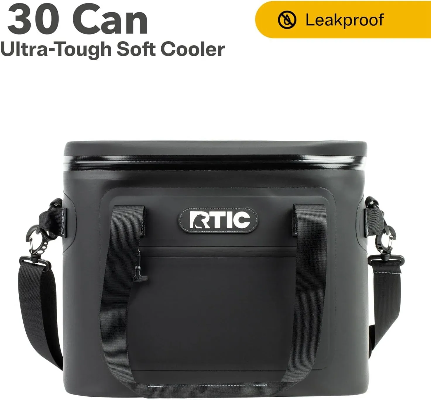 RTIC Ultra-Tough Soft Cooler 30 Can, Insulated Bag Portable Ice Chest Box for Lunch, Beach, Drink, Beverage, Travel, Camping, Picnic, Car, Trips, Floating Cooler Leak-Proof with Zipper