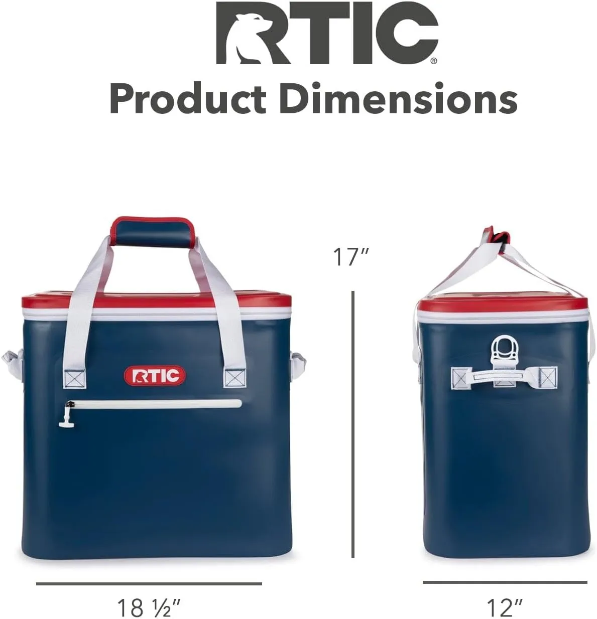 RTIC Ultra-Tough Soft Cooler 40 Can, Insulated Bag Portable Ice Chest Box for Lunch, Beach, Drink, Beverage, Travel, Camping, Picnic, Car, Trips, Floating Cooler Leak-Proof with Zipper