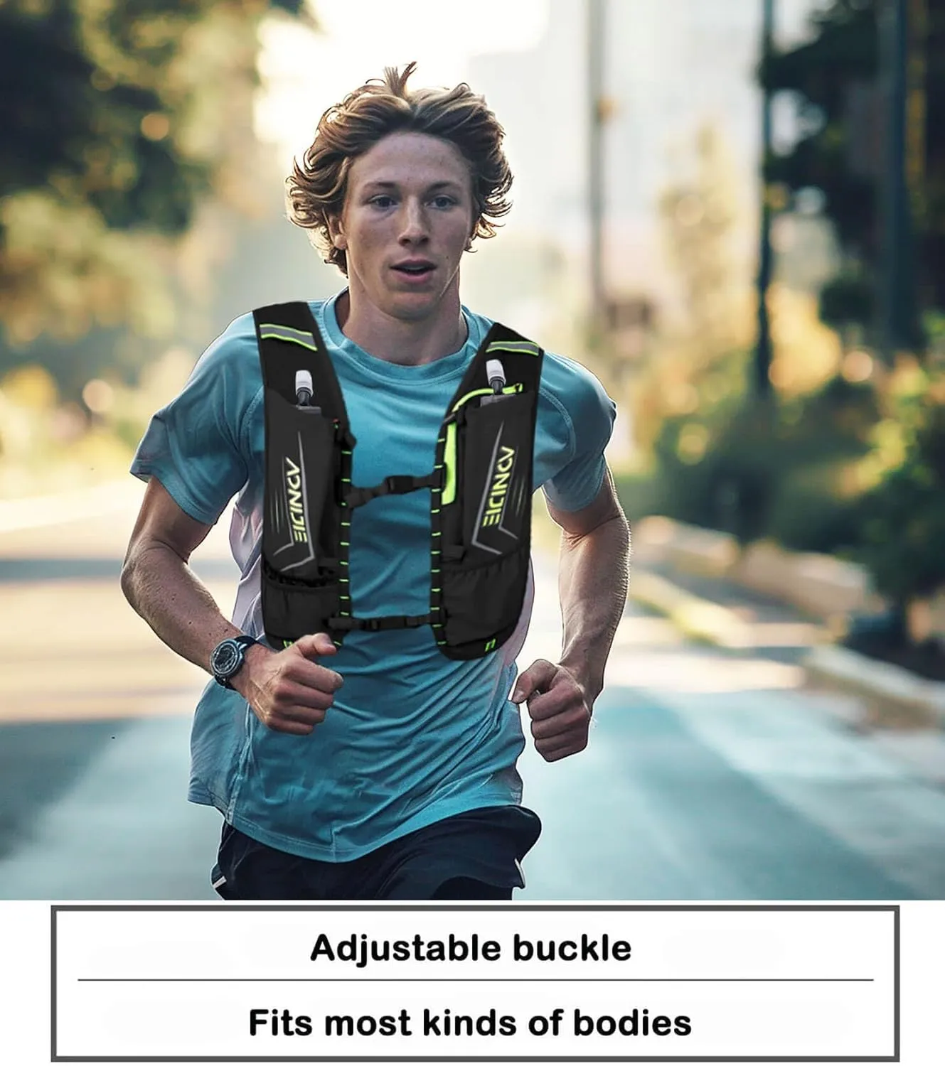 Running Vest for Men Women, Hydration Vest for Running Hiking with Water Bladder and Water Bottles,Nylon,5L Capacity,Lightweight