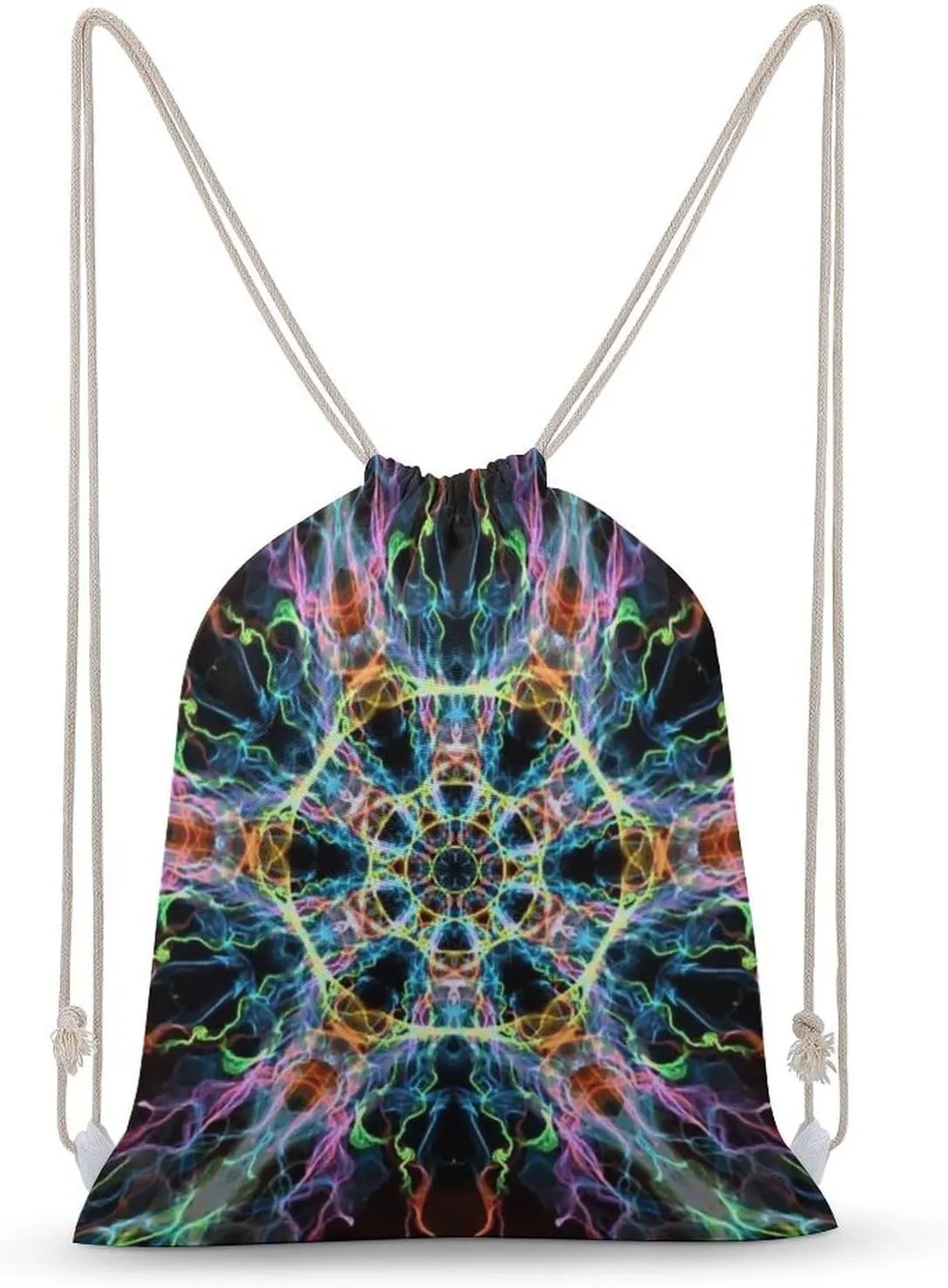 Sacred Geometry Drawstring Backpack Water Resistant Sports Gym Bag Travel for Men Women