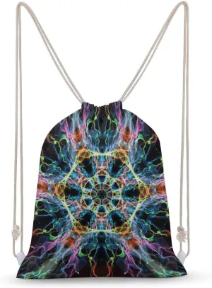 Sacred Geometry Drawstring Backpack Water Resistant Sports Gym Bag Travel for Men Women