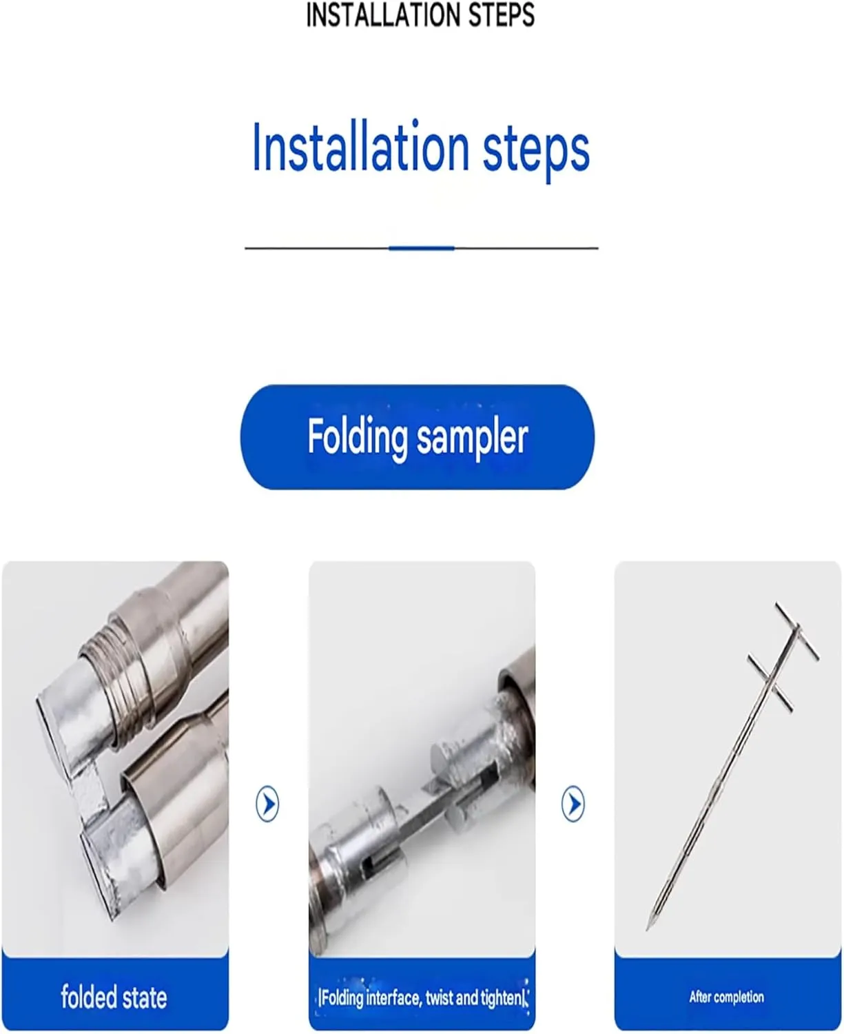 Sampler Grain Sampling Probe,StainlessFoldable Steel Grains Sampler Probe Rotary Handle Granule Solid Sack Bag Sampling Thief(3.2cm,300cm/118in)