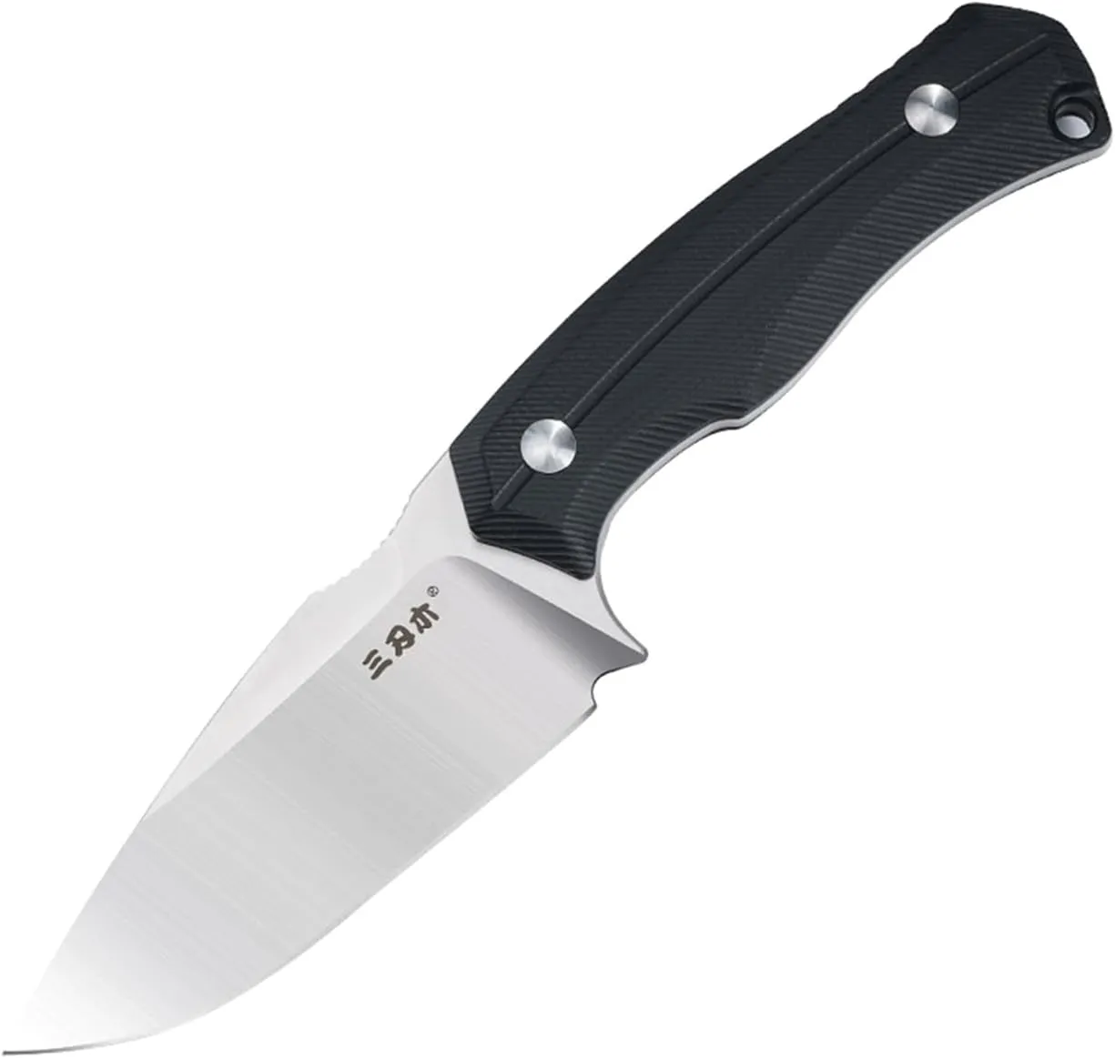 Sanrenmu Fixed Blade Knife Full Tang 3.86" 14C28N Blade with Rotatable Sheath G10 Handle EDC Utility for Outdoor, Survival, Hiking, Camping S725P (Black)